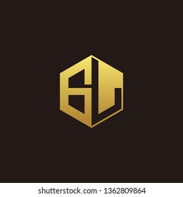 GL Logo Monogram with Negative space gold colors