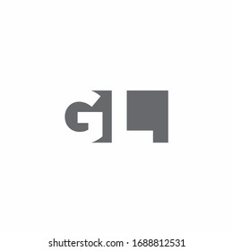 GL Logo monogram with negative space style design template isolated on white background