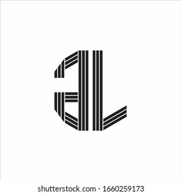 GL Logo monogram outline style linked isolated on white background