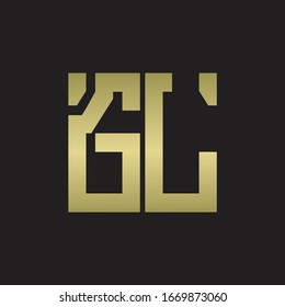 GL Logo with squere shape design template with gold colors
