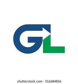 GL logo vector. arrow logo. 