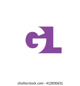 GL Logo. Vector Graphic Branding Letter Element. White Background