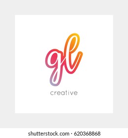 GL logo, vector. Useful as branding, app icon, alphabet combination, clip-art.