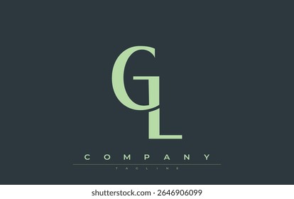 GL Modern Initials Logo Design. Branding logo with stylized initials showcasing bold design and modern aesthetic. Ideal for professional business branding or creative projects focusing on minimalistic