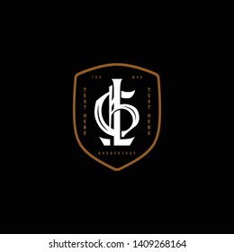 GL monogram Barbershop logo victorian