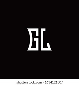 GL monogram logo with curved side style design template
