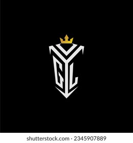 GL monogram logo initial for shield  crown style design