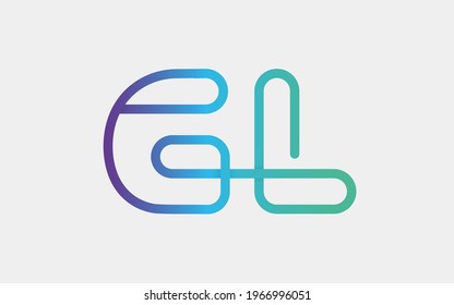 GL Monogram tech with a monoline style. Looks playful but still simple and futuristic. A perfect logo for your tech company or any futuristic design project. svg