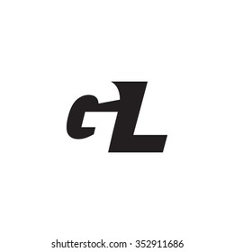 GL negative space letter logo