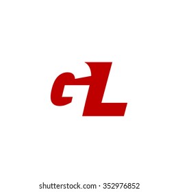 GL negative space letter logo red