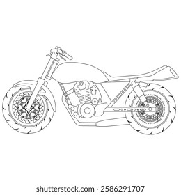 gl old Motorbike vector design on black and white background