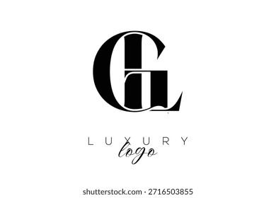 GL Serif Letter Monogram Typography Logo for Elegant Premium Branding Identity