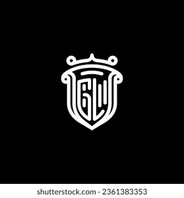 GL shield initial monogram with high quality professional design that will print well