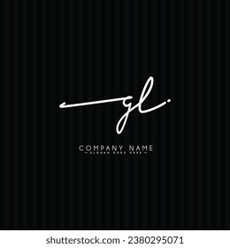 GL Signature Logo - Handwritten Vector Logo Template for GL Alphabet