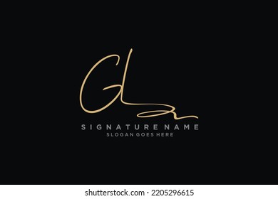 GL Signature Logo Template elegant design logo Sign Symbol template vector icon