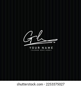 GL Simple Signature Logo - Handwritten Vector Template for G and L Logo