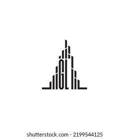 GL skyscraper initial logo concept in high quality professional design that will print well across any print media