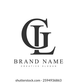 GL trendy logotype template. Initial letter g and l classic font style. Creative logo for company name or identity. Vector illustration.