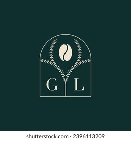 GL Unique and simple logo design combination of letters and coffee bean