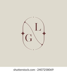 GL wedding classic in elegant monogram with high quality professional design that will print well