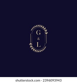 GL wedding initial logo in high quality professional design that will print well across any print media