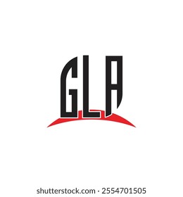 GLA letter logo design with white background in illustrator, vector logo modern alphabet font