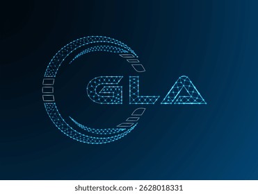 GLA low poly letter logo vector design. GLA lower poly logo design. Low poly logo.