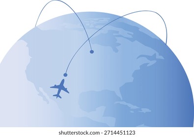 Ilustración vectorial aislada del viaje aéreo de Glabal