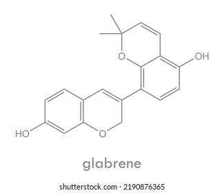 Glasseidenstruktur. Molekül des isoflavonoiden Phytestrogens in Lakritze.