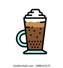 glace coffee color icon vector. glace coffee sign. isolated symbol illustration