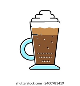 glace coffee color icon vector. glace coffee sign. isolated symbol illustration