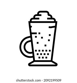 glace coffee line icon vector. glace coffee sign. isolated contour symbol black illustration