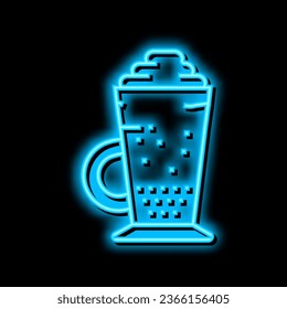 glace coffee neon light sign vector. glace coffee illustration