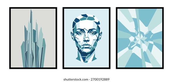 Colección de impresión de textura cristalizada glacial
