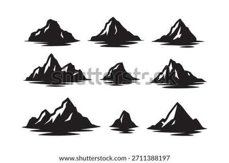 glacial glacier silhouette bundle collections