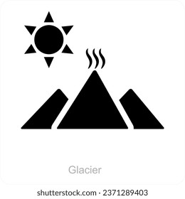 Glacier and arctic icon concept