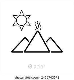 Glacier and arctic icon concept