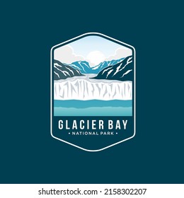 Glacier Bay National Park Emblem patch logo illustration