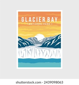 Glacier Bay National Park poster vector illustration design