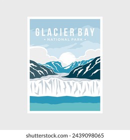 Glacier Bay National Park poster vector illustration design