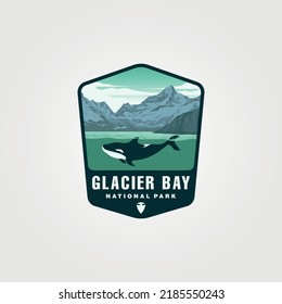 glacier bay national park vector patch logo symbol illustration design