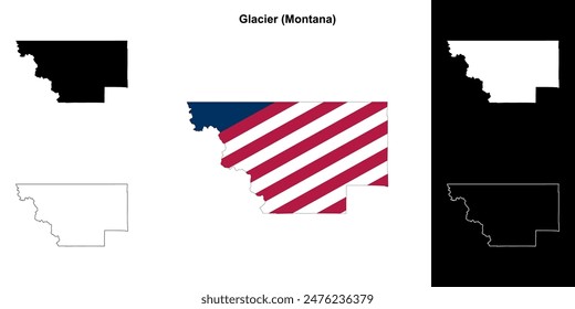 Glacier County (Montana) outline map set