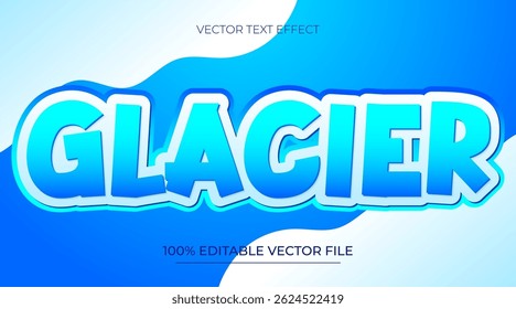 Glacier modelo de efeito de texto editável com tema de Natal de inverno