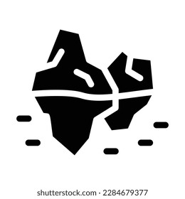 glacier ice solid icon illustration vector graphic