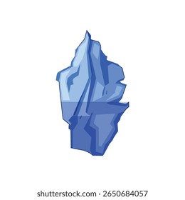 caricatura de iceberg glaciar. antártica ártica, clima derretendo, água do mar sinal de iceberg glaciar. símbolo isolado ilustração vetorial