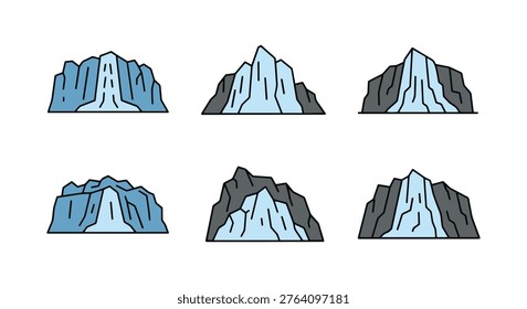 Glacier Icefall Line art modern abstract graphic vector