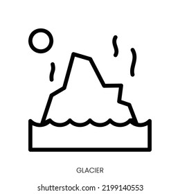 glacier icon. Line Art Style Design Isolated On White Background