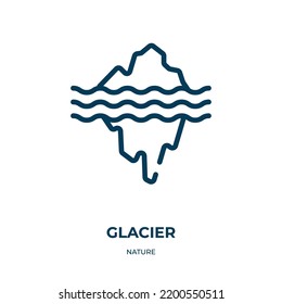 Glacier icon. Linear vector illustration from nature collection. Outline glacier icon vector. Thin line symbol for use on web and mobile apps, logo, print media.