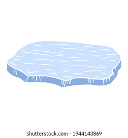 Glaciar aislado sobre fondo blanco. Color azul de la pieza abstracta. Esbozar en ilustración vectorial de doodle de estilo.