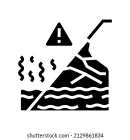 glacier melt glyph icon vector. glacier melt sign. isolated contour symbol black illustration